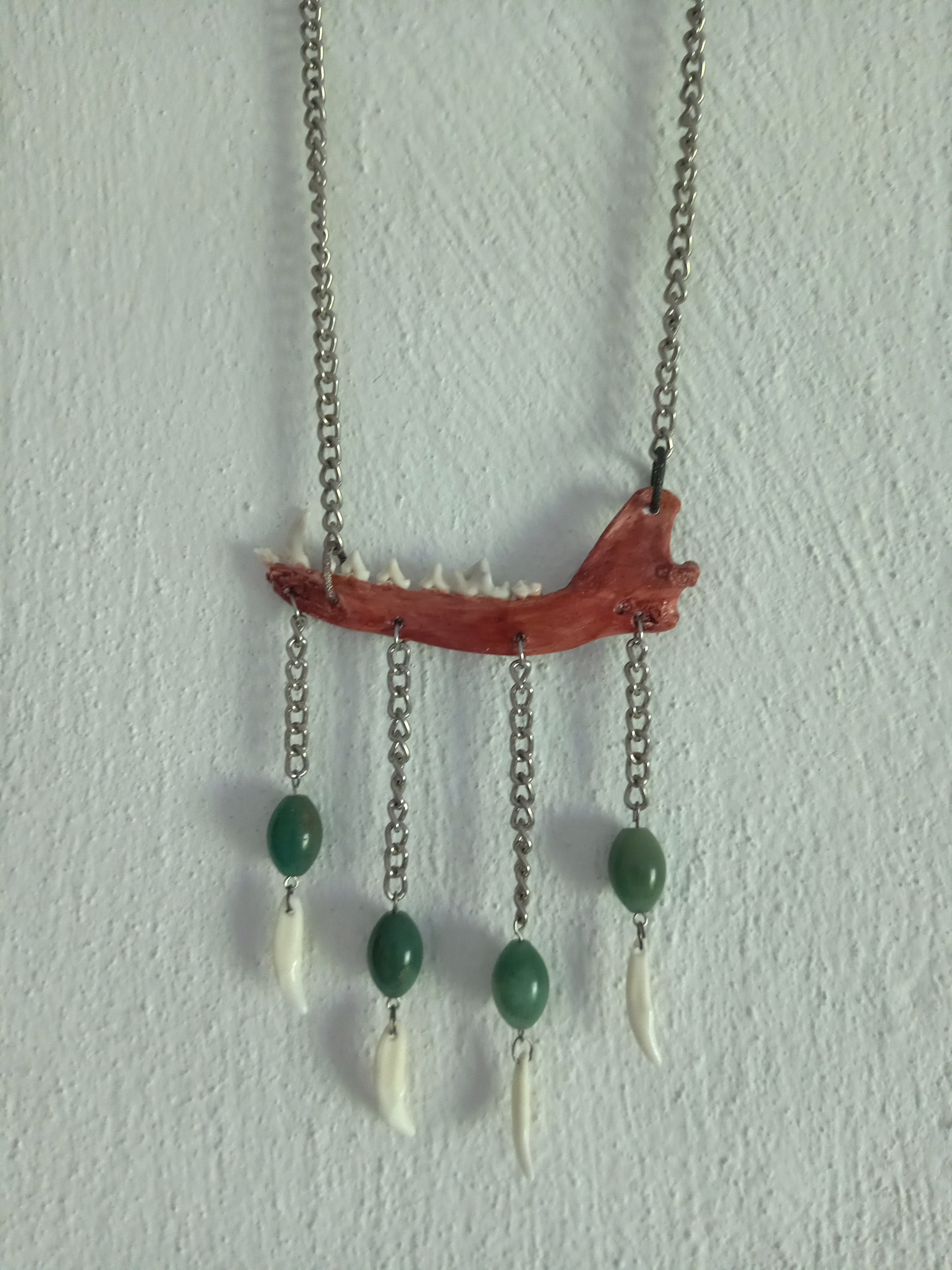amulet liščí čelist s avanturínem
